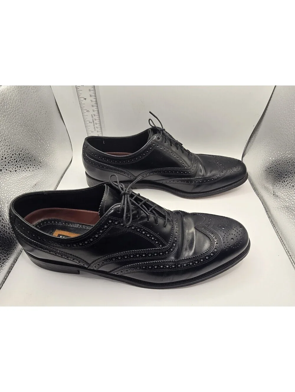Florsheim Lexington Size 11 D Men's Black Leather Upper Wingtip Oxford Shoes